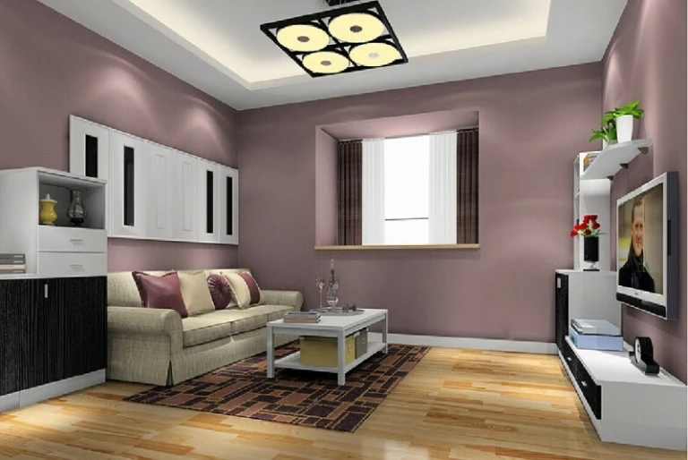 Saten alçı + boya bitmiş salon